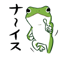 green frog and tadpoles sticker #13570916