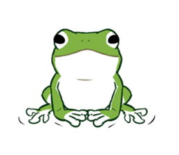 green frog and tadpoles sticker #13570918