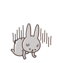 Gray rabbit go crazy sticker #13571035