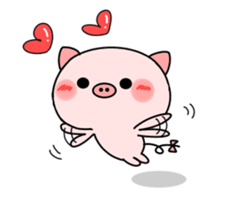 pink baby baby pig sticker #13573736