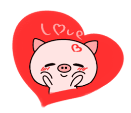 pink baby baby pig sticker #13573745
