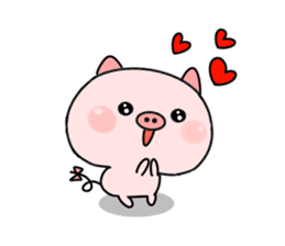 pink baby baby pig sticker #13573747