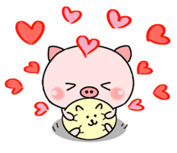 pink baby baby pig sticker #13573748