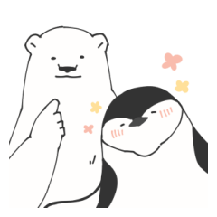Sticker of the Bear and Penguin