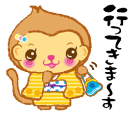 Monkey in Japanese style Use everyday sticker #13576063