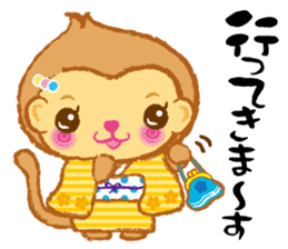 Monkey in Japanese style Use everyday sticker #13576063