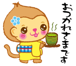 Monkey in Japanese style Use everyday sticker #13576066