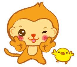 Monkey in Japanese style Use everyday sticker #13576088