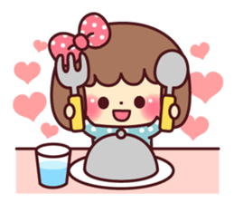 mococo's cute girl stamp sticker #13578197