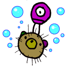 sea urchin bear sticker #13578233