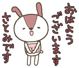 Rabbit with Satomi's bib sticker #13579943