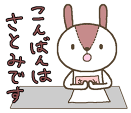 Rabbit with Satomi's bib sticker #13579944