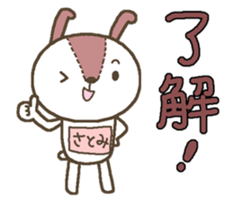 Rabbit with Satomi's bib sticker #13579971