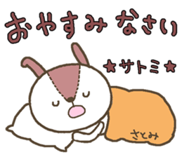 Rabbit with Satomi's bib sticker #13579979