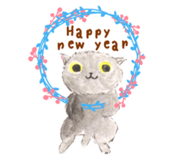 Three kittens of the watercolor sticker #13582805