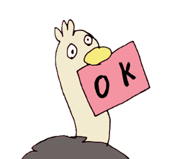 Surreal and Funny ostriches sticker #13584009