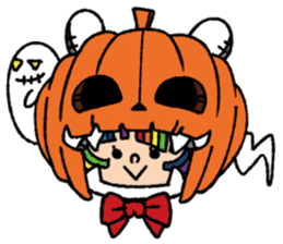 Halloween of cute girl sticker #13584315