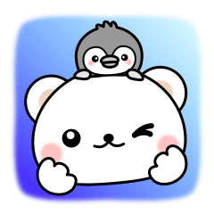 Greetings sticker of polar Bear. Basic 2