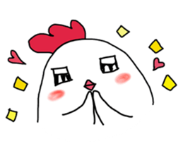 red-and-white bird sticker #13585962