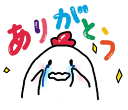 red-and-white bird sticker #13585973