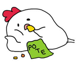 red-and-white bird sticker #13585980