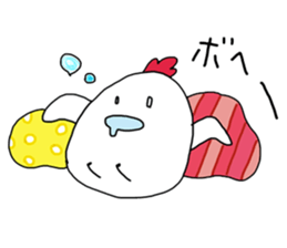 red-and-white bird sticker #13585981