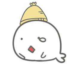 Knit hat seal sticker #13586384