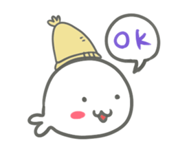 Knit hat seal sticker #13586387