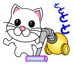 A white cat which is a wife or a mother sticker #13588414