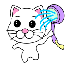 A white cat which is a wife or a mother sticker #13588422