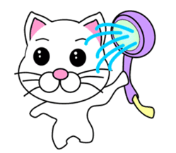 A white cat which is a wife or a mother sticker #13588422