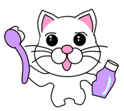 A white cat which is a wife or a mother sticker #13588423