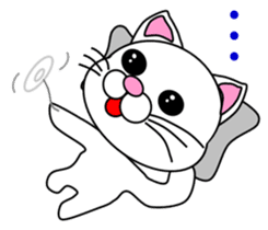A white cat which is a wife or a mother sticker #13588430