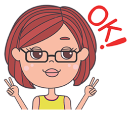 honey lemon girl with glasses sticker #13592382