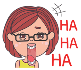 honey lemon girl with glasses sticker #13592384