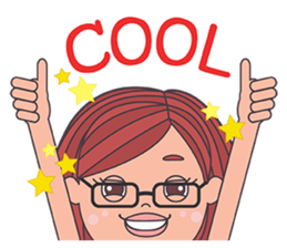 honey lemon girl with glasses sticker #13592385