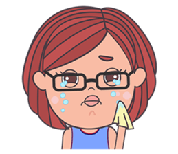 honey lemon girl with glasses sticker #13592389