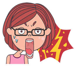 honey lemon girl with glasses sticker #13592392