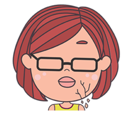 honey lemon girl with glasses sticker #13592393