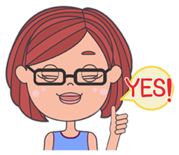 honey lemon girl with glasses sticker #13592394