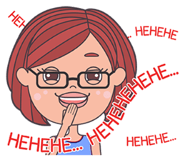 honey lemon girl with glasses sticker #13592396