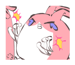 Green Tomato(Pink square rabbit) sticker #13593232