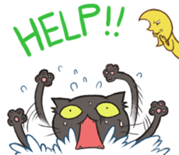 Black Cat and Moon sticker #13593290
