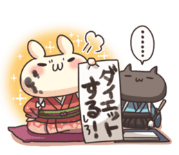 Shiro the rabbit & kuro the cat Part5 sticker #13593961