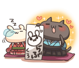 Shiro the rabbit & kuro the cat Part5 sticker #13593962