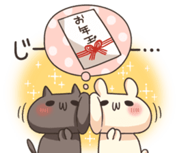 Shiro the rabbit & kuro the cat Part5 sticker #13593965