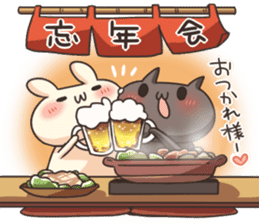 Shiro the rabbit & kuro the cat Part5 sticker #13593971