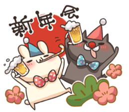 Shiro the rabbit & kuro the cat Part5 sticker #13593972