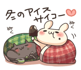 Shiro the rabbit & kuro the cat Part5 sticker #13593973