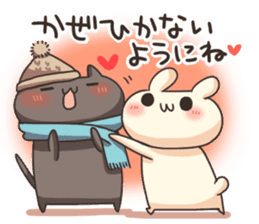 Shiro the rabbit & kuro the cat Part5 sticker #13593978